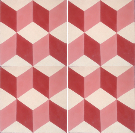 Geometric Red Encaustic Tile 20cm*20cm*1.5cm